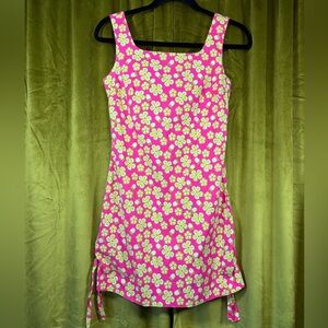 Vintage Y2k Lily Pulitzer Mini Shift Dress with Ladybugs and Flowers. Size 2